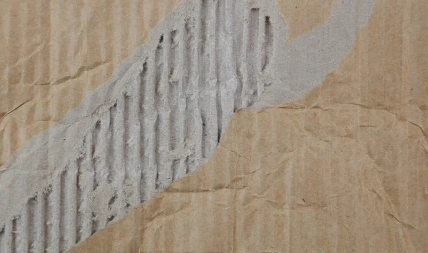 Primo Piano Della Texture Cartone Strappato Marrone — Foto Stock