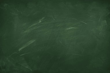 Yeşil karatahta arkaplanındaki tebeşir temizlendi