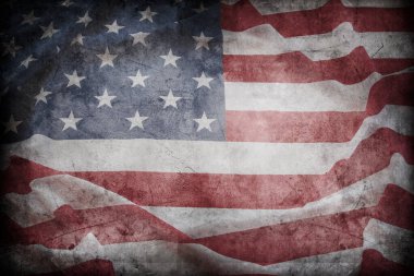 Grunge Amerikan bayrağına yakın plan