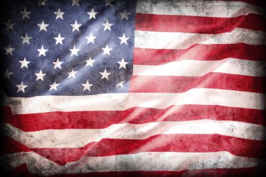 Grunge Amerikan bayrağına yakın plan
