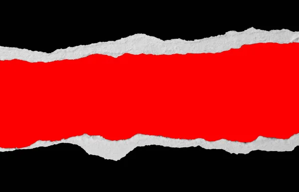Розрізаний Чорний Папір Червоному Тлі — стокове фото