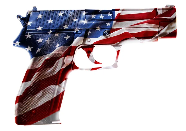 Handgun Bandeira Americana Composta — Fotografia de Stock