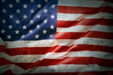 Grunge Amerikan bayrağına yakın plan