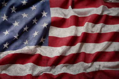 Grunge Amerikan bayrağına yakın plan