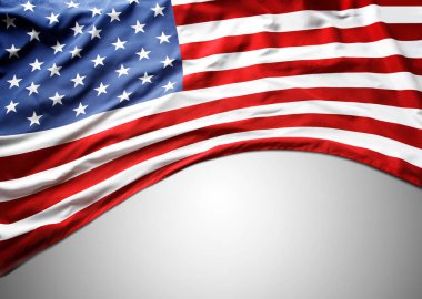gri zemin üzerine Amerikan bayrağı closeup