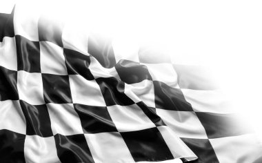 Beyaz üzerine siyah beyaz yarış bayrağı. Boşluğu kopyala