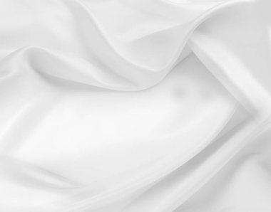 Dalgalı beyaz ipek kumaşın yakın çekimi