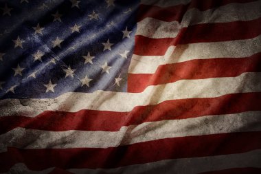 Grunge Amerikan bayrağına yakın plan
