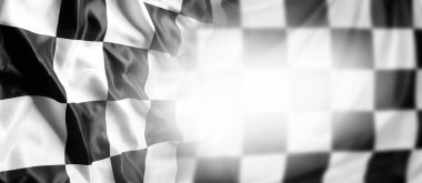 Damalı siyah beyaz yarış bayrağı 