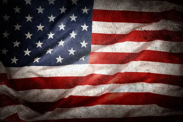 Primer Plano Bandera Americana Grunge —  Fotos de Stock