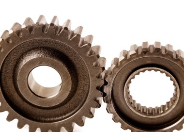 iki metal dişli gears closeup
