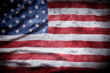 Grunge Amerikan bayrağına yakın plan