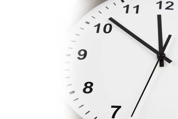 Closeup Hands Clock Face White — Stock Photo, Image