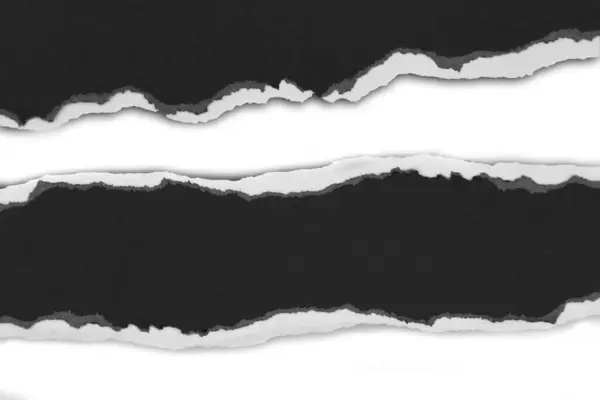 Ripped Black White Paper — Stock Photo, Image