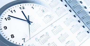 Saat yüzü ve takvim günlük sayfası