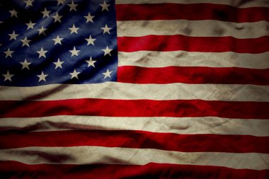 Grunge Amerikan bayrağına yakın plan