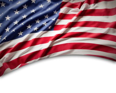 Sade arkaplanda Amerikan bayrağına yakın çekim