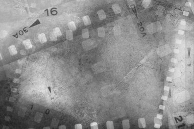 Film negatifleri gri arka grubunu çerçeveler