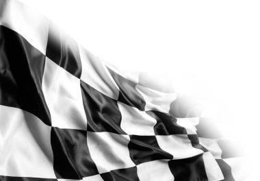 Beyaz üzerine siyah beyaz yarış bayrağı. Boşluğu kopyala