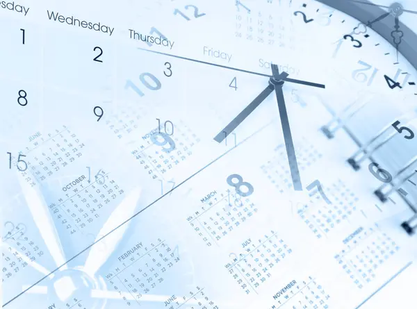 Samengestelde Klokken Kalenders — Stockfoto