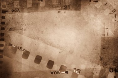 Film negatifleri kahverengi arka grubunu çerçeveler