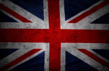 Grunge Union Jack bayrağına yakın plan 