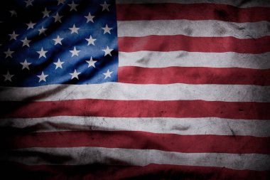 Grunge Amerikan bayrağına yakın plan