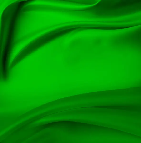 Close Rippled Green Satin Silk Fabric — Stock Photo, Image