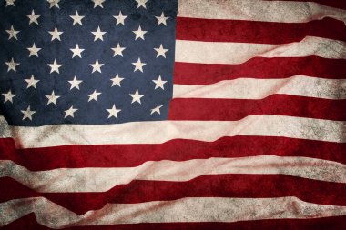 Grunge Amerikan bayrağına yakın plan