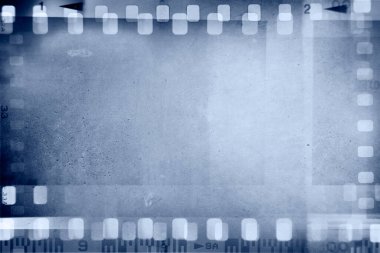 Film negatifleri mavi arka grubu çerçeveler