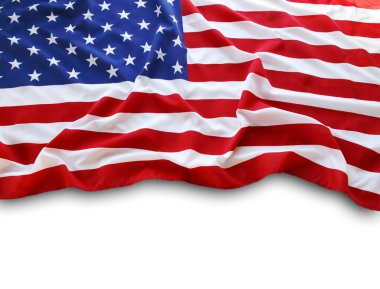 Beyaz arkaplanda Amerikan bayrağı