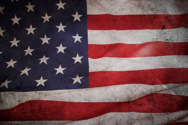 Nahaufnahme Einer Amerikanischen Grunge Flagge Stockfoto