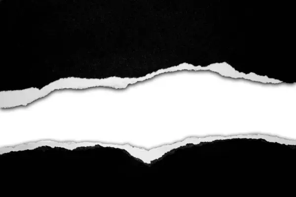 Zerrissenes Schwarzes Papier Auf Weißem Hintergrund Platz Zum Kopieren lizenzfreie Stockbilder