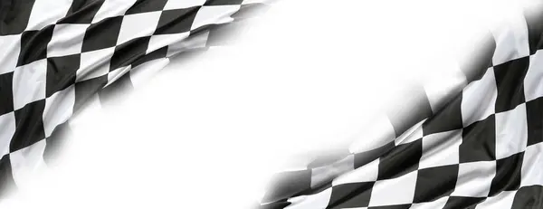 Checkered Black White Racing Flag White Copy Space Royalty Free Stock Images