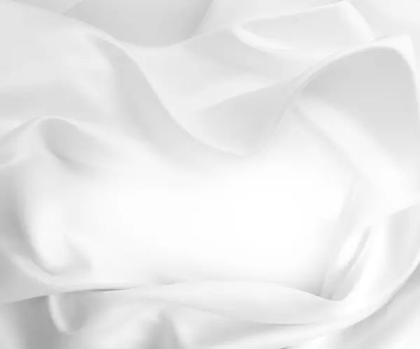 Rippled White Silk Fabric Background Copy Space — Stock Photo, Image