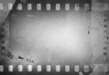 Film negatifleri gri arka grubunu çerçeveler