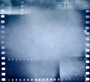 Film negatifleri mavi arka grubu çerçeveler