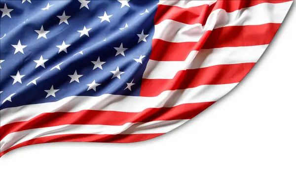 Amerikanische Flagge Auf Weißem Hintergrund Stockbild