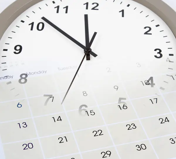 Cara Del Reloj Calendario Compuesto Imágenes de stock libres de derechos