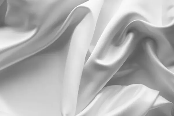 Close Rippled White Silk Fabric Stock Image