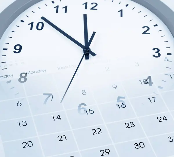 時計面とカレンダーの複合体 ストック画像