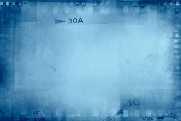 Filmnegative Rahmen Blauen Hintergrund Ein Stockbild
