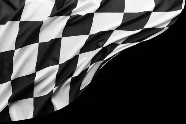 黒のレース旗のチェック ストック画像