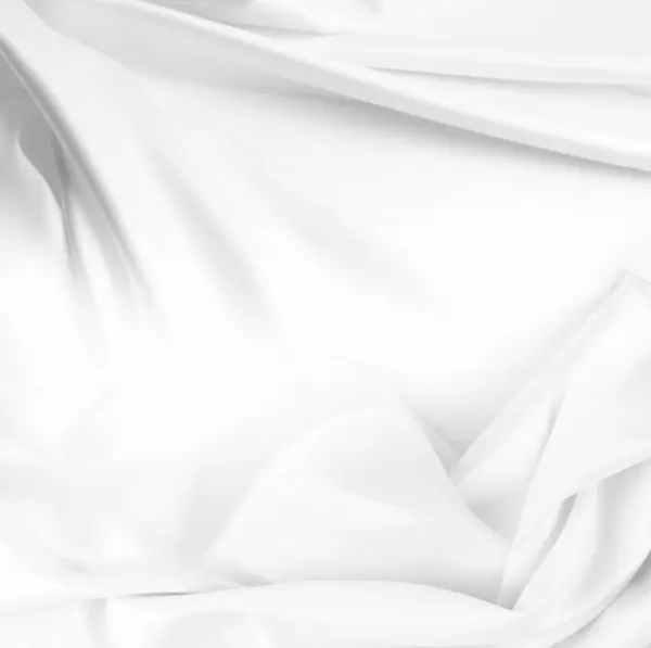 Rippled White Silk Fabric Background Copy Space Stock Photo