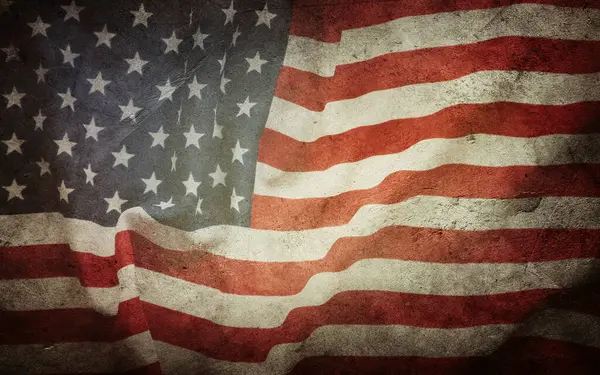 Primer Plano Bandera Americana Grunge Imagen De Stock