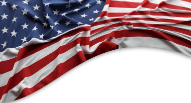 Beyaz arkaplanda Amerikan bayrağı