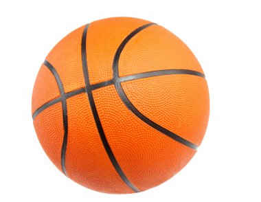 düz arka plan üzerinde bir basketbol 