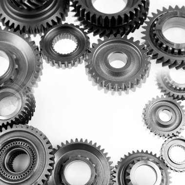 Metal cog wheel gears bonding together