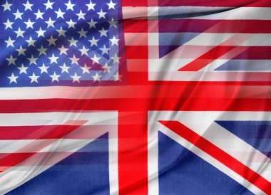 Amerikan ve sendika bayrakları harmanlanmış bileşik