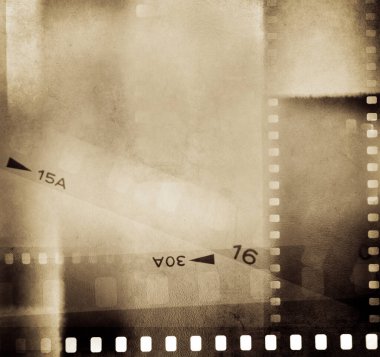 Film negatifleri kahverengi arka grubunu çerçeveler